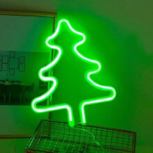 Neon karácsonyfa fények USB-ről és elemről működő hordozható