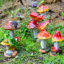 Handgefertigter Pilz-Dekorations-Miniaturpilz für den Feengarten, farbecht, für die Terrasse