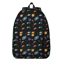 Celestial Themed Backpack - Starry Night Waterproof School Backpack for Space Enthusiasts, Large Capacity Bookbag with Nebula Design & Side Pockets