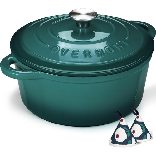 Overmont 26cm/5.2L Enamelled Cast Iron Round