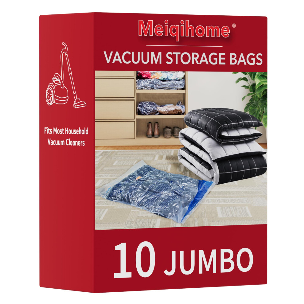 Meiqihome Vacuum Storage Bags 10 Jumbo, Space Saver Sealer