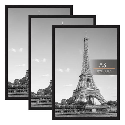 upsimples 3 Pack A3 Picture Frame - A3 Picture Frame Black for Photo G