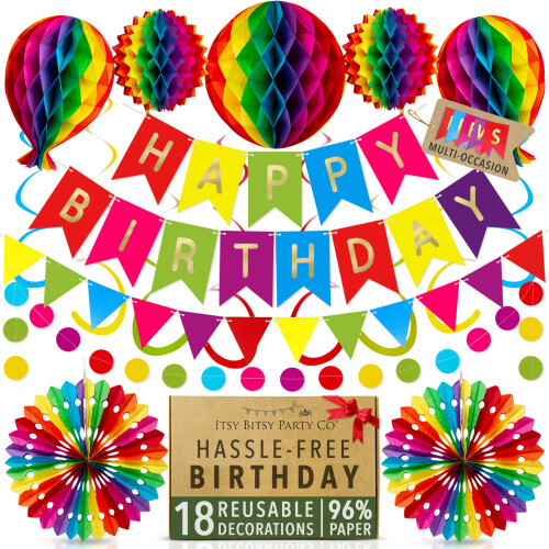 Premium Reusable Birthday Decorations - Happy Birthday Banner