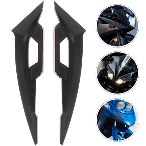 Motorcycle Wing Side Design Pair Black Plastic 1