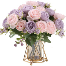 HNVNER 2 Bunches Fake Peonies Artificial Flowers,