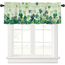 St. Patrick’s Day Rod Pocket Valance, 54x18in, for Kitchen, Living Room, Bathroom – Happy Holiday Decor