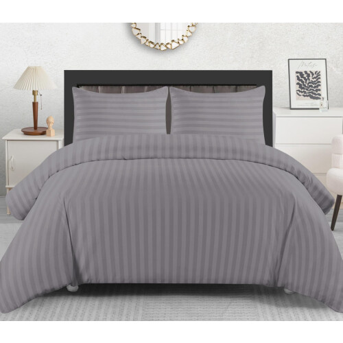 Lazzaro Satin Stripe Super King Duvet Set -