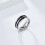 Bague en acier inoxydable émaillé noir, 8 mm, taille 12 3
