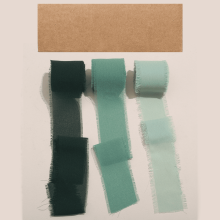 3pcs Handmade Chiffon Silk Ribbon 1.5"x5.5yd, Frayed Edges, for Wedding Invites, Bouquets, Gifts, Crafts, Party Decor