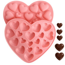 Heart Shaped Silicone Chocolate Mould Set, 2 x 18