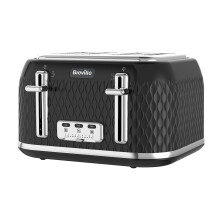 Breville Curve 4 Slice Toaster with High Lift & Wide Slots | Black & Chrome [VTT