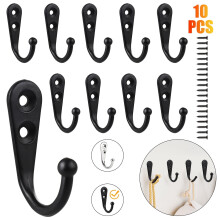 DISEN Klädkrokar Robust Väggfäste 10-pack Svarta