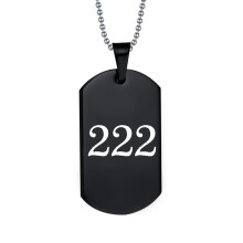 Colar com Pingente Unissex em Aço Inoxidável com Números de Anjo Charmosos (000-999) - Presente da Sorte - Placas de Identificação Militar -