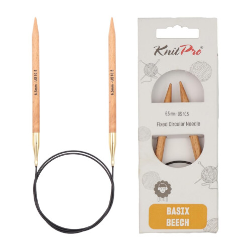 KnitPro Basix Beech Fixed Circular Needles 32"