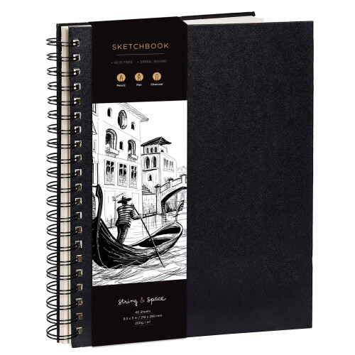 String Space A4 Sketch Book for Artists Hardcover – 200GSM Very Thick