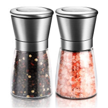 Stainless Steel Salt and Pepper Grinder, Refillable and Adjustable Coarseness Manual Pepper Mill