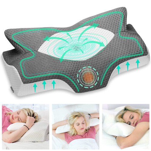 Elviros Cervical Memory Foam Pillow for Neck Pain