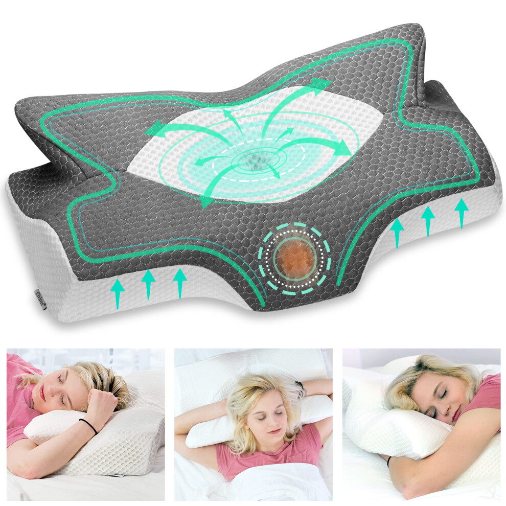 Elviros Cervical Memory Foam Pillow For Neck Pain