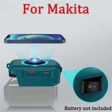 Kabelloses Ladegerät für Makita 18V Li-Ionen-Akkus, USB-Adapter mit Typ-C-Ladeanschluss, tragbare Powerbank