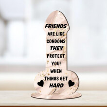 Pixie's Gifts Funny Rude Friendship Plaque Novelty Birthday Best Friend Joke Gift Her Color and Material Options Available (Mdf Wood Small 13.5cm x 7