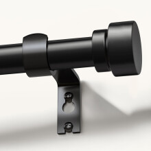 Gormena Black Curtain Pole 80292cm Adjustable Heavy Duty Metal Curtain Rod