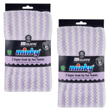 Minky Super Soak Up Tea Towels Lilac Pack of 4,