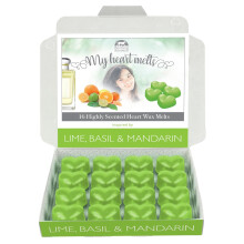 Lime Basil Mandarin Wax Melts - 16 x 5g Heart