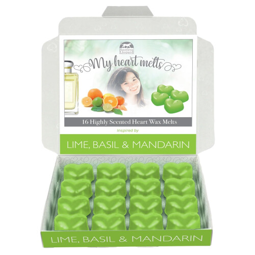 Lime Basil Mandarin Wax Melts - 16 x 5g Heart