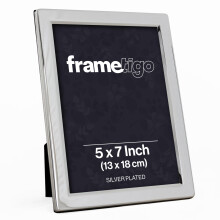 Frametigo - Silver Plated Flat Edge Photo Frame,