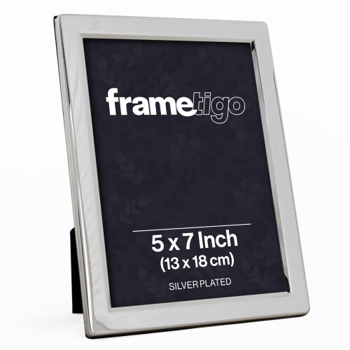 Frametigo - Silver Plated Flat Edge Photo Frame,