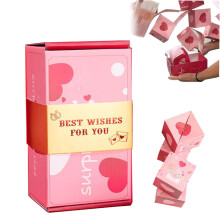 Boîte cadeau surprise de Noël, enveloppe rouge pliable et rebondissante