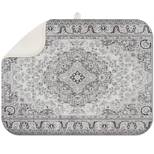 Kitchen drying mat boho style 18x24 Inch featuring floral print, microfiber construction, absorbent, washable and foldable