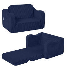 MeMoreCool Kids Couch Sofa, Folding Toddler Chair Bed, Navy Blue