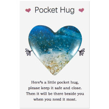 Pocket Hugs Heart, Thinking of You Gift Keepsake Gifts for Women, University, and School Friends, Positive Good Luck Presents for Birthday, Wedding