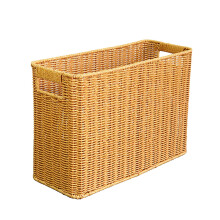 Large Woven Storage Basket with Handles – Big Capacity, Decorative Plastic Bin for Wine, Picnic, Wedding Favors, Home Organization – Compatible