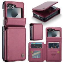 Leather Wallet Phone Case with Card Holder & Zipper – Compatible with Samsung Galaxy Z Flip 6/5/4/3