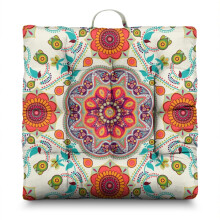 Meditation Floor Pillow with Paisley Pattern, Boho Yoga Cushion for Sitting Comfort in Any Room 22 x 22