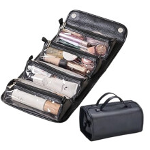 Trousse de toilette de voyage transparente, détachable et enroulable, 24 x 14 x 12 cm
