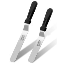 Anaeat Icing Spatulas, Set of 2 Professional Cake Angled Offset Spatula with 15cm, 20cm Stainless Steel Blade