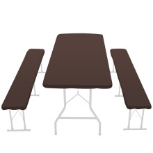 Picni-c Table And Fitted Tablecloth Cover, 3-Piece Set, Backing Elastic Wipeable Cloth Tablecloth For Home Indoor