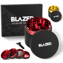 Blazed Large Aluminium Herb Grinder (Red)