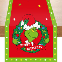 Funny Christmas Table Runner, 13x72", Holiday Movie Merch Decor, Xmas Home/Kitchen/Dining/ Fireplace, White Elephant Gag Gift