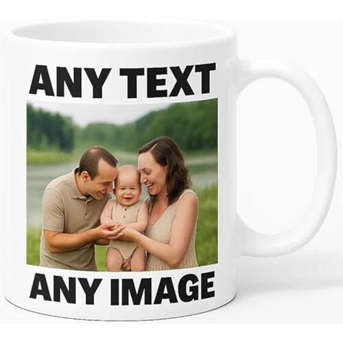 Personalised Mug Any Text  Photo – Customised Mug  Cup with Name Logo or De
