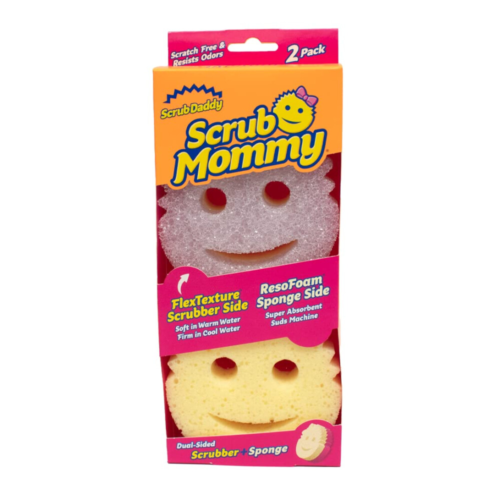 Scrub Daddy Scrub Mommy Cleaning Sponges - Dual Sided Non Scratch Sponge Scourers, Smiley Kitchen Sponges For Dishwashing & Bathroom 5051227060372