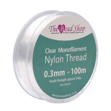 Clear Nylon Thread 0.3mm - Invisible String for Decoration Hanging, Sewing, Beading, Strong Non-Stretch Nylon Wire, 5.4kg Tensile Strength