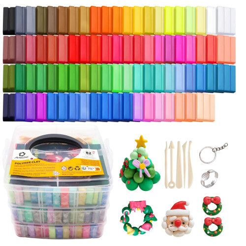 Artecho Polymer Clay Set, 82 Colors Modeling Clay