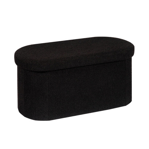 Bonlife Folding Ottoman Storage Bench,Boucle