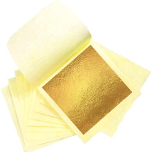 Edible Gold Leaf Edible Cake Decoration 24k Gold Leaf Leafing Sheets Foil Paper for Cakes, Desserts, Chocolate, Art and Craft, Face Masks and Nail Ar