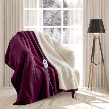 rejuvopedic Electric Heated Blanket Throw Fleece Sherpa EXTRA LONG 180
