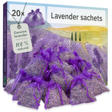 Lavender Bags : 20 Dried Lavender Flowers Bags as Natural Air Freshener and Moth Repellent for Wardrobes – Wardrobe Fresheners – C